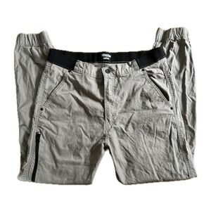 Levi's Denizen Mens Joggers Gray Elastic Waist Zipper Pockets Cotton 34x28